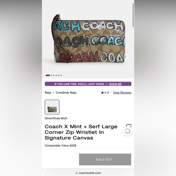 Coach Limited Edition Large Corner Zip Wristlet In Signature Canvas